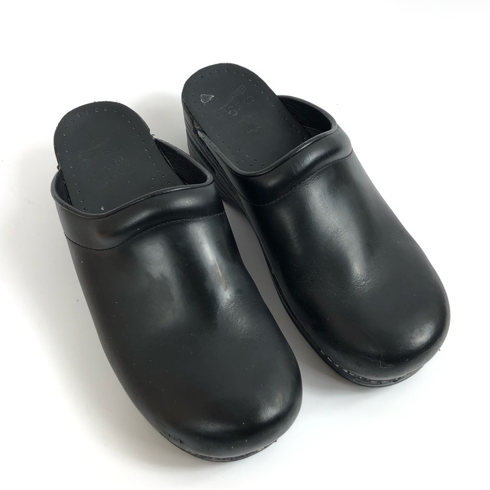 Dansko Women’s Black Leather Slide Mules Clogs Size 9.5 - Picture 2 of 12